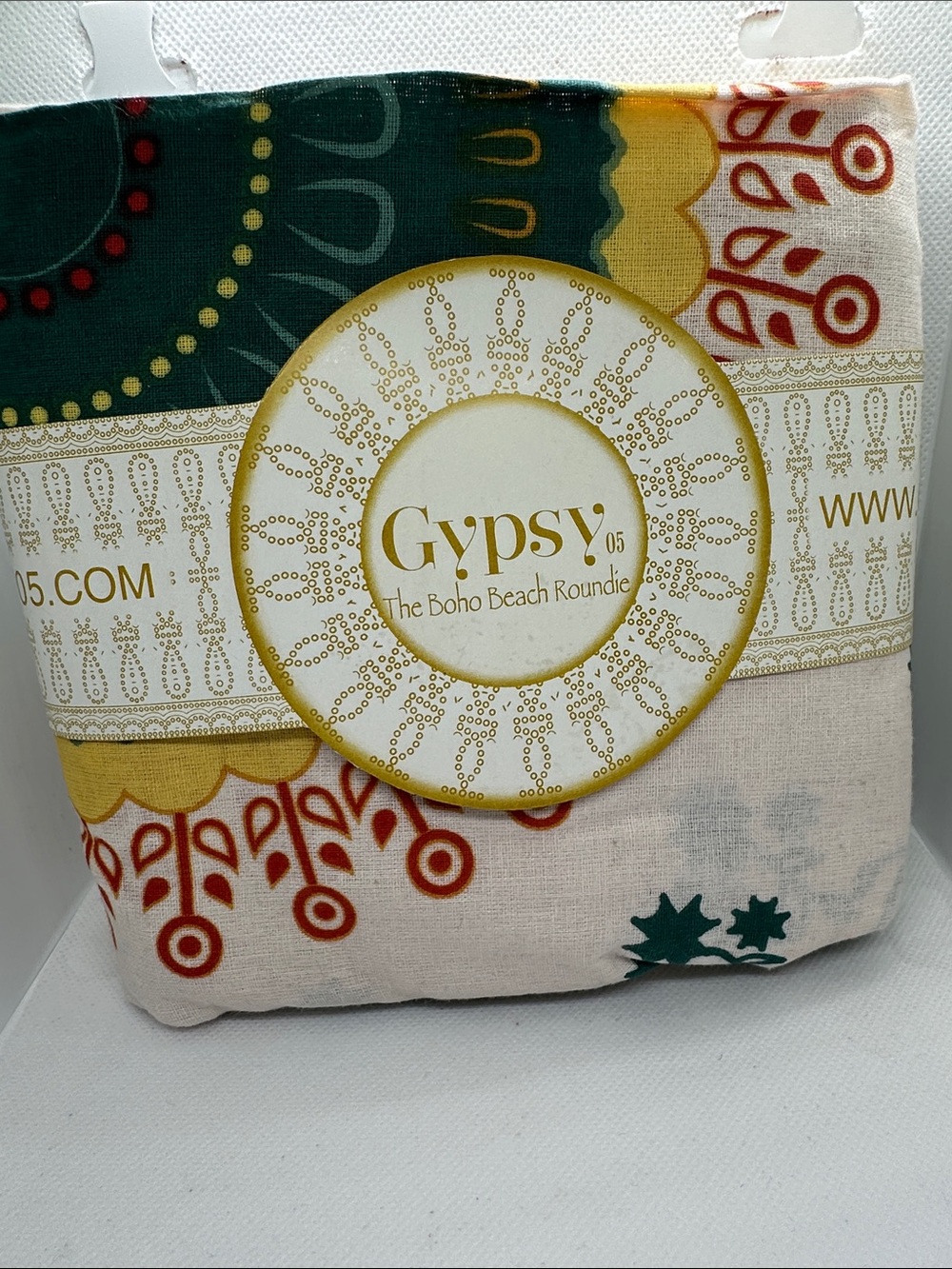 Gypsy 05 Boho Beach Roundie in Green, Yellow, Red, Cream (76)
